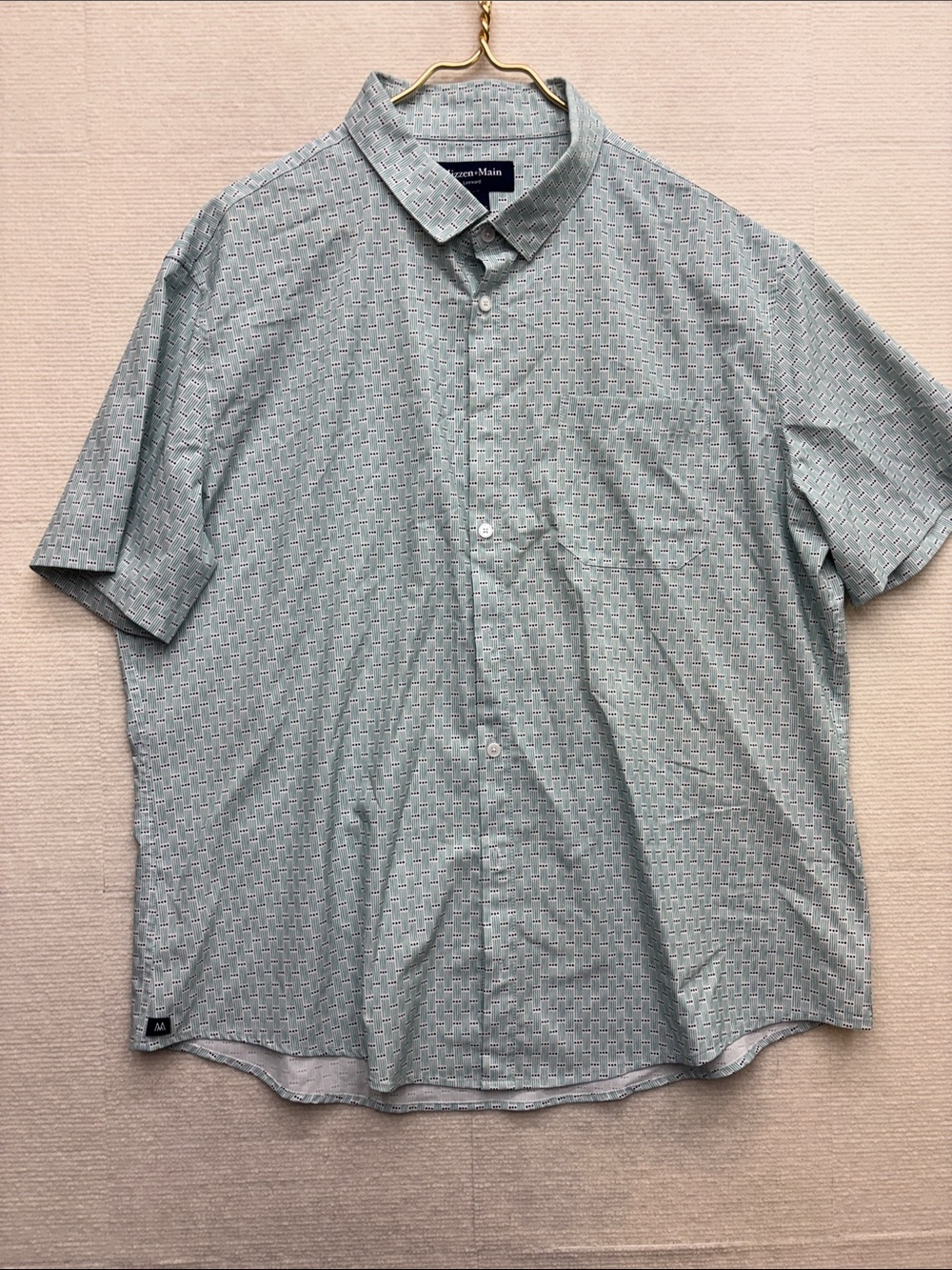 Mizzen + Main | Leeward XXL Short-Sleeve Mint Green Geometric Shirt
